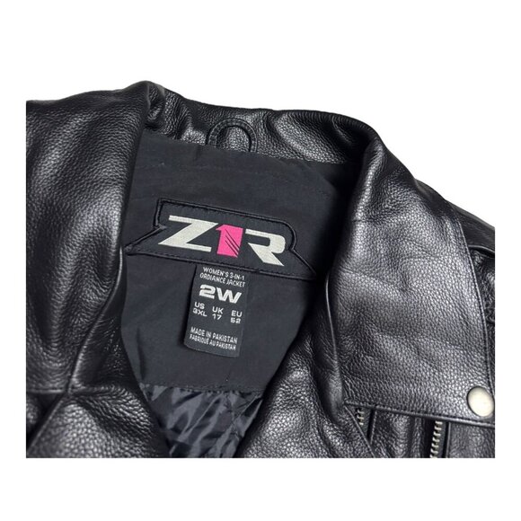 Z1R Genuine Leather Motorcycle Biker Zip-Off Sleeves Vest Bomber Jacket NWT 3XL - Picture 8 of 8